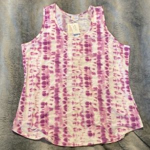 3X NWT LuLaRoe Tank Top. White and purple tie dye pattern